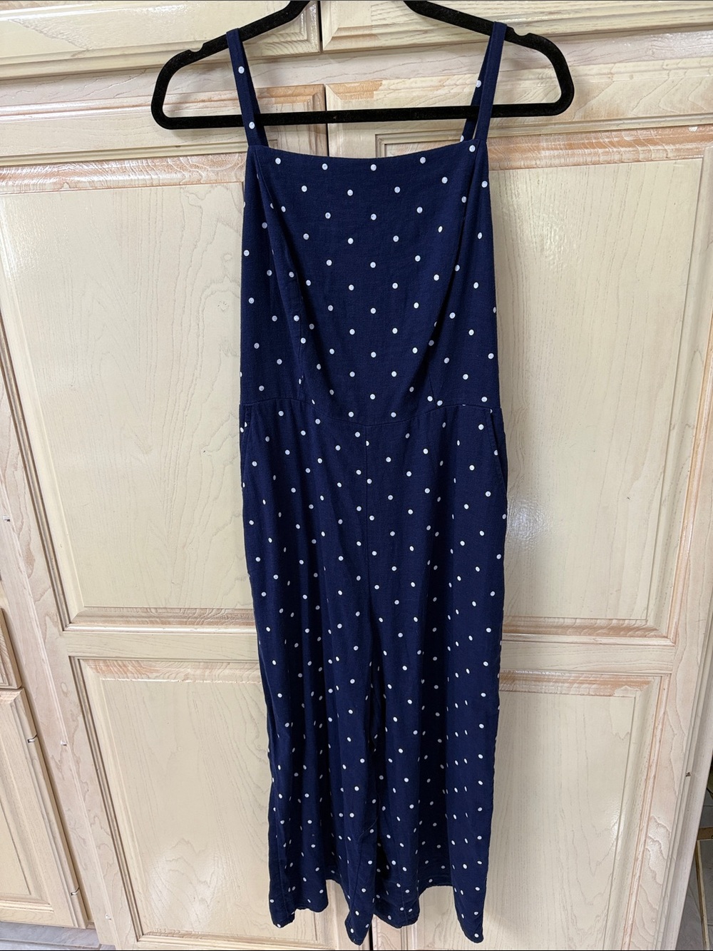 Old Navy Navy Blue Polka Dot Jumpsuit
